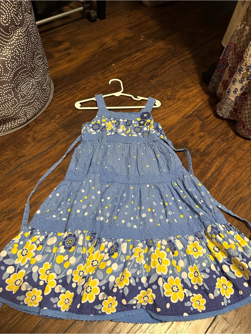 The Children's Place Blue and Yellow Floral Tiered Dress